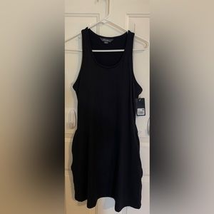 Eddie Bauer Black Tennis Dress Size S With Side Pockets & Bra Insert